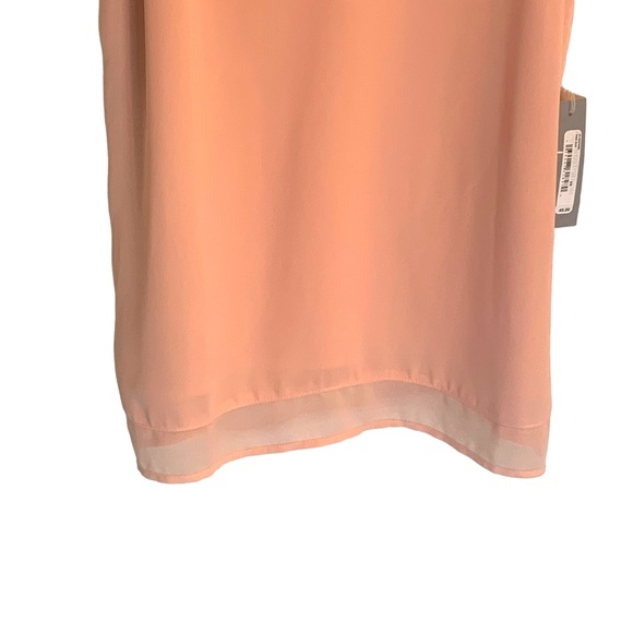 Chelsea28 Women’s Pink Camisole V Neck Mesh Hem Layered Look Size XS NWT - Picture 2 of 7